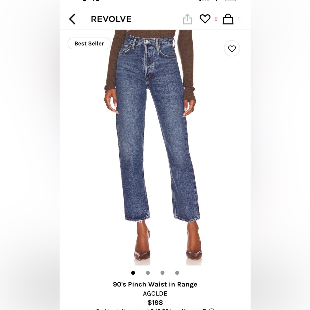 Agolde Women's High Rise Jeans - Blue